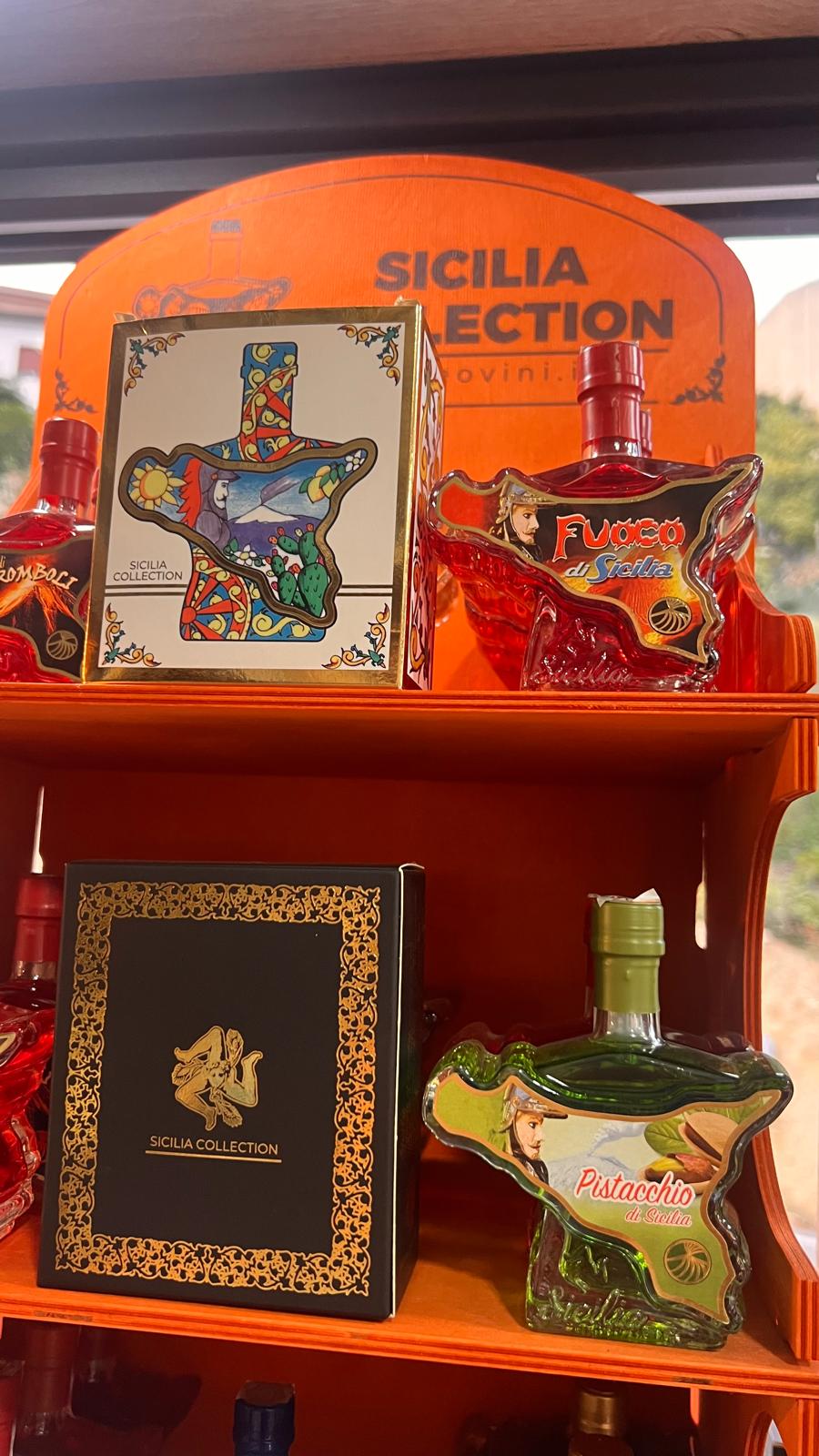 Bottiglia di Liquore a forma di Sicilia in vetro - Sicilia Collection - con 6 Opzioni Gusto - immagine 3